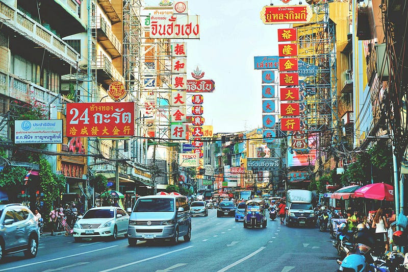 Bustling Chinatown in Bangkok.