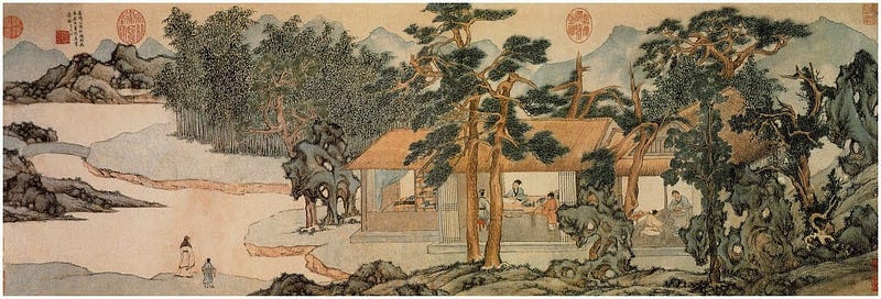 A traditional Chinese painting showcasing holistic scenes.