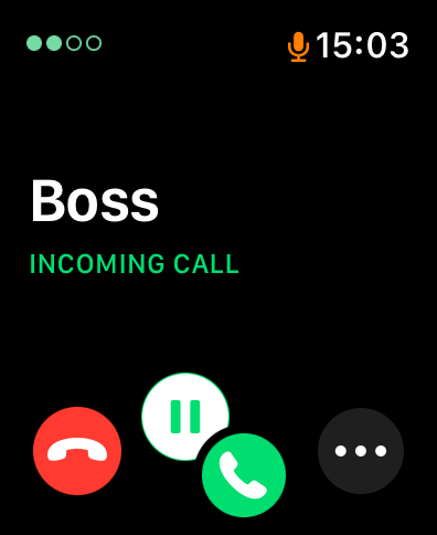 Managing calls on Apple Watch