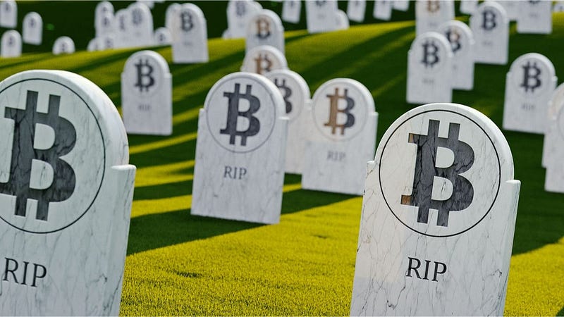 Chart showing Bitcoin's price decline