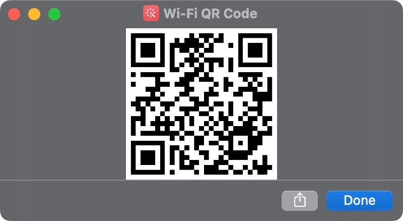 QR Code for Wi-Fi sharing