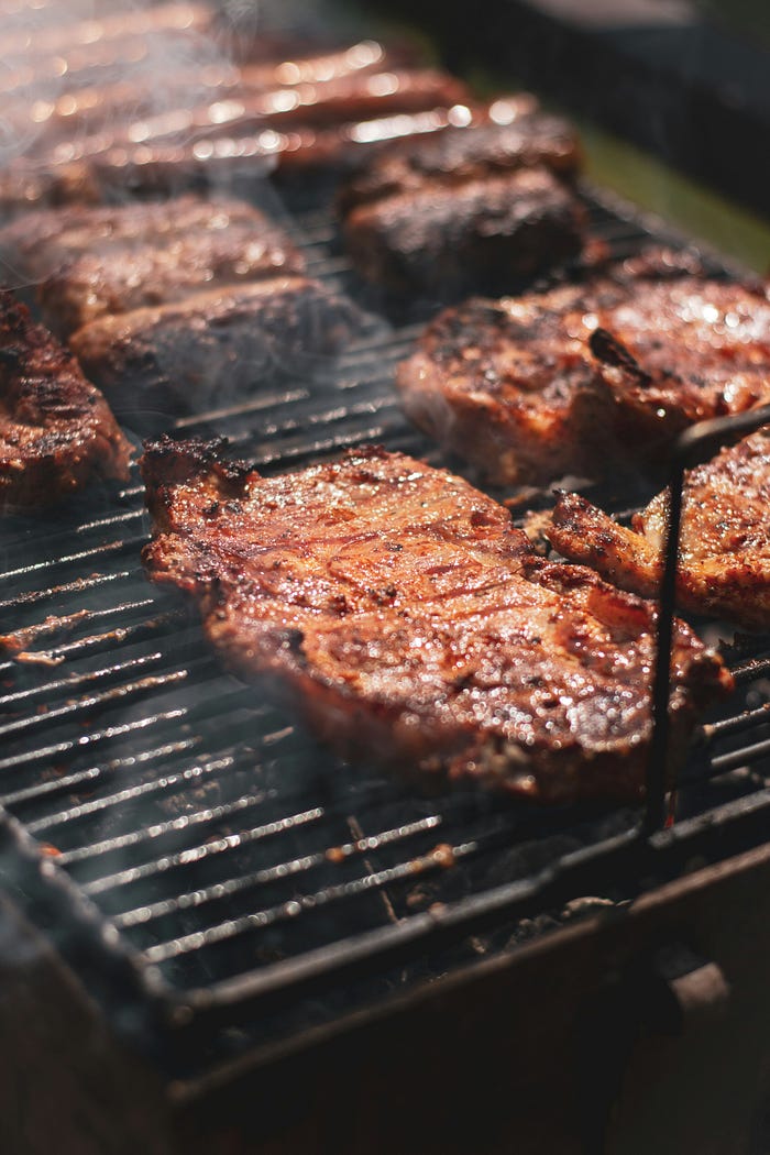 Mosquitoes buzzing around a barbecue