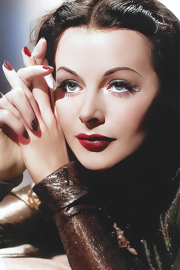 Hedy Lamarr's iconic beauty in the 1940s