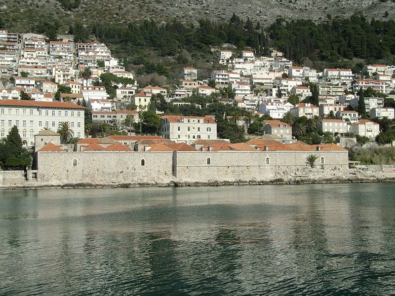 Lazarettos of Ragusa, early quarantine facilities for plague victims.