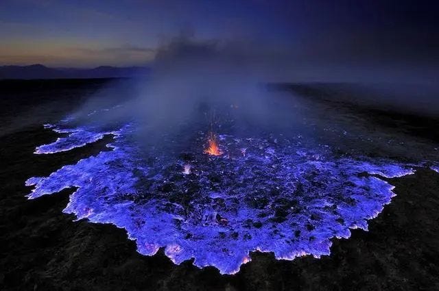 The blue flame phenomenon at Ijen Crater