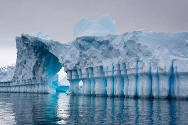 A glacier resembling a doorway in Antarctica