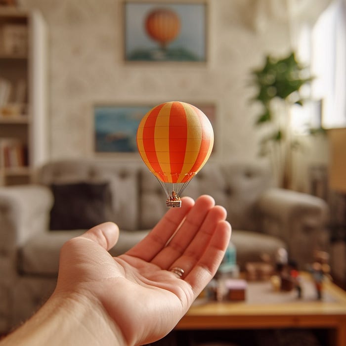 Concept image of a mini hot air balloon decoration