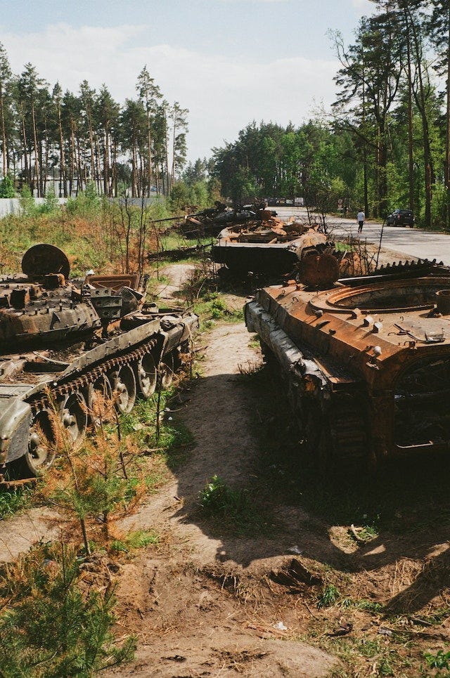 Russian tanks destroyed during the Ukraine invasion