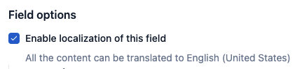 Enabling localization for fields