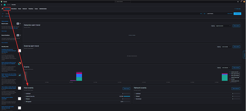 Host Events in Security Overview