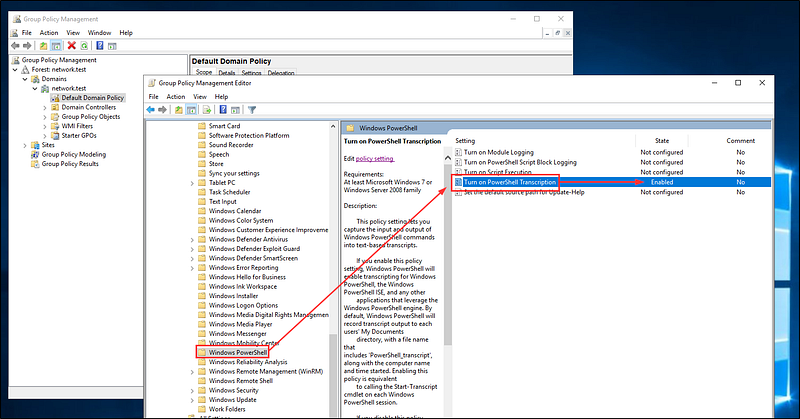 PowerShell logging settings