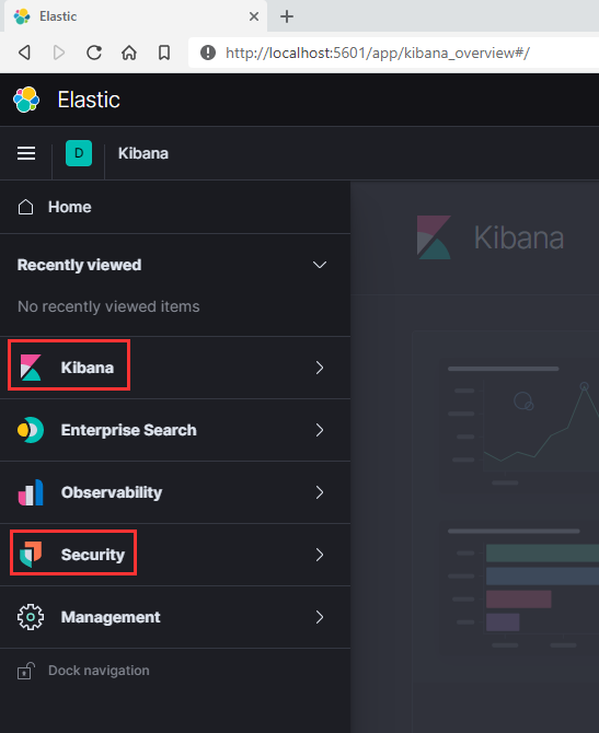 Kibana dashboard overview