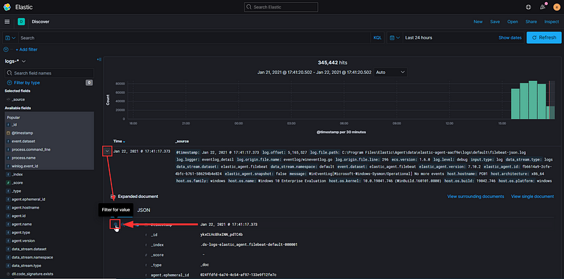 Filtering by timestamp