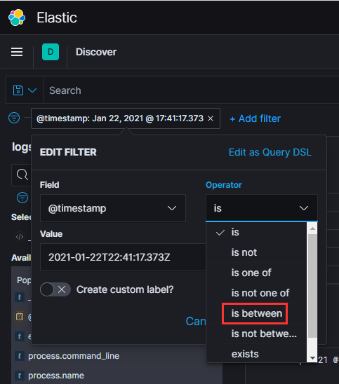 Setting a time range