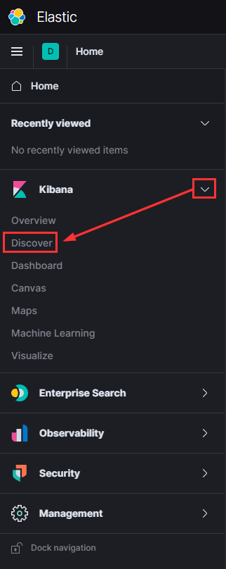 Kibana Discover page