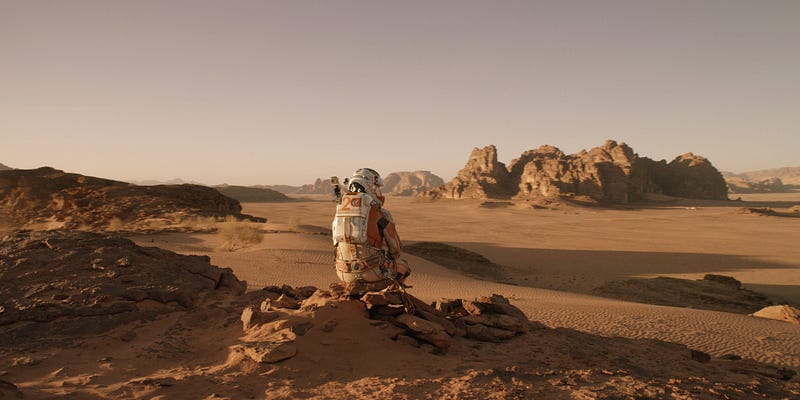 A scene showcasing the resilience of an astronaut on Mars