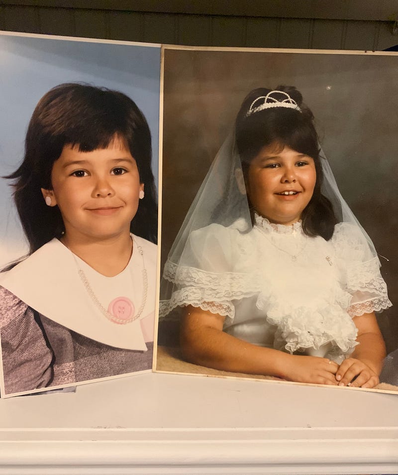 Childhood photos reflecting weight changes