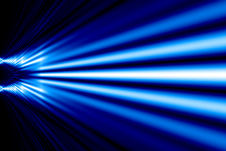 Example of wave interference pattern in light