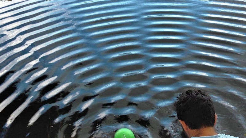 Water wave interference pattern