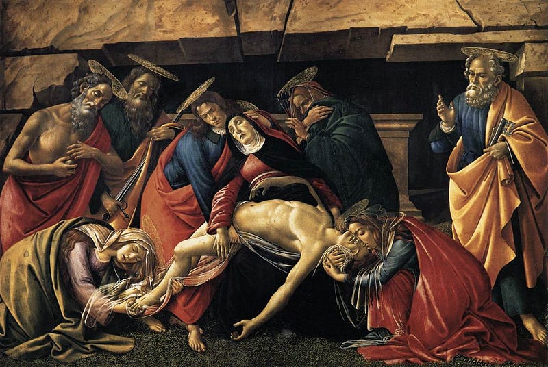 Botticelli's Lamentation over the Dead Christ