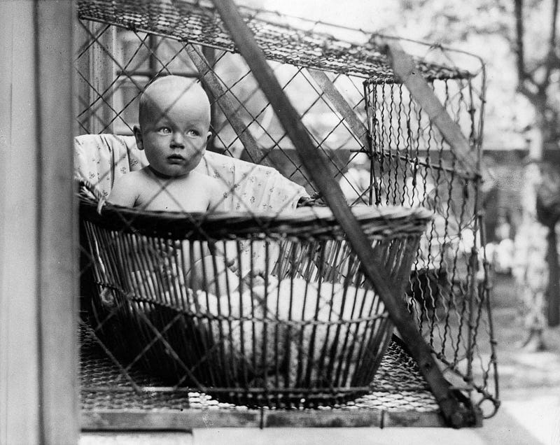 1930s outdoor baby cage