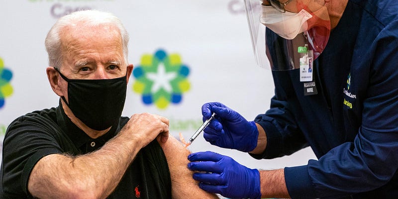 President Biden receiving a COVID-19 vaccine