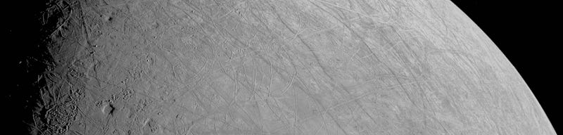 Detailed view of Europa's icy surface