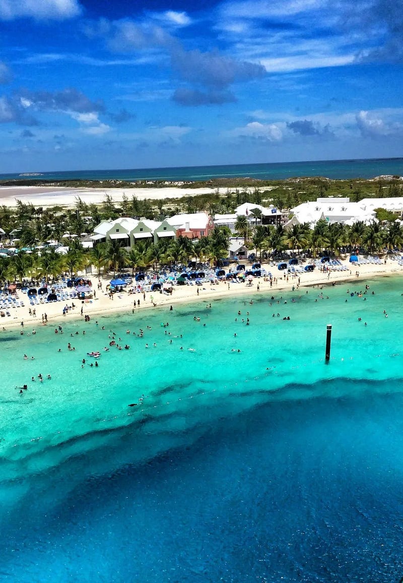 The steep underwater cliff near Grand Turk Island.