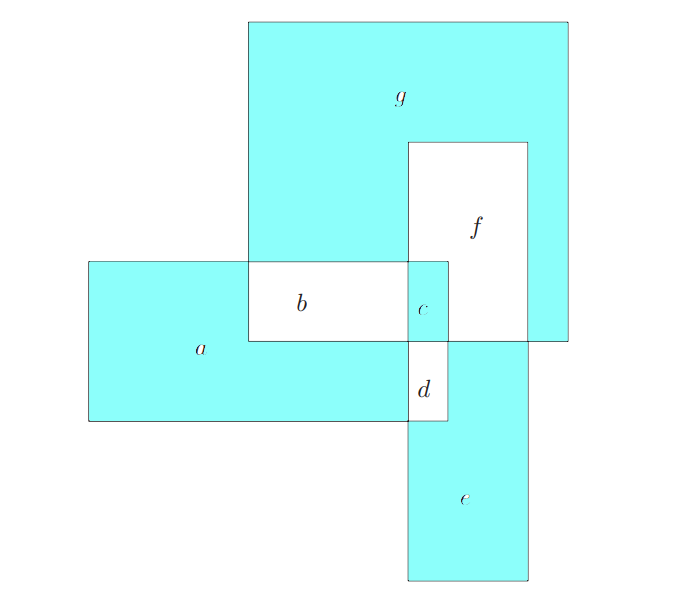 Diagram of partitioned regions in the puzzle