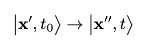 Transition between state vectors