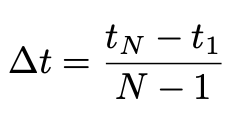 Length of time interval for complete transition