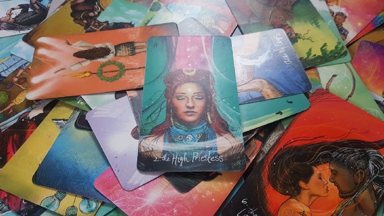 Lightseer’s Tarot deck, a favorite for inner exploration.